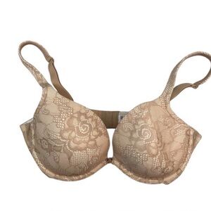 Lilyette Women’s Lined Lace Bra Nude Beige 36D